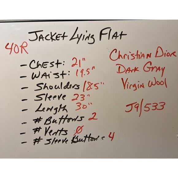 Christian Dior Monsieur Paris 40R Slim Mens Dark Gray Blazer Sport Coat Jacket - Picture 9 of 12